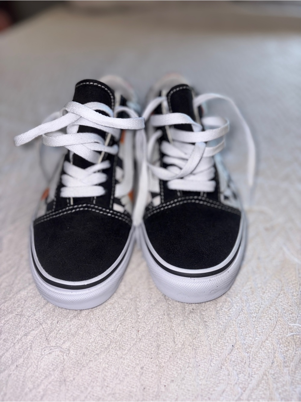 Vans Black & White Women's Low-Top Sneakers with Side Stripe
